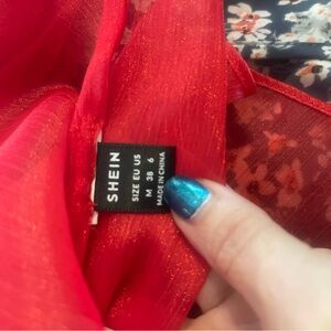 Gorgeous sheer holiday blouse sz M